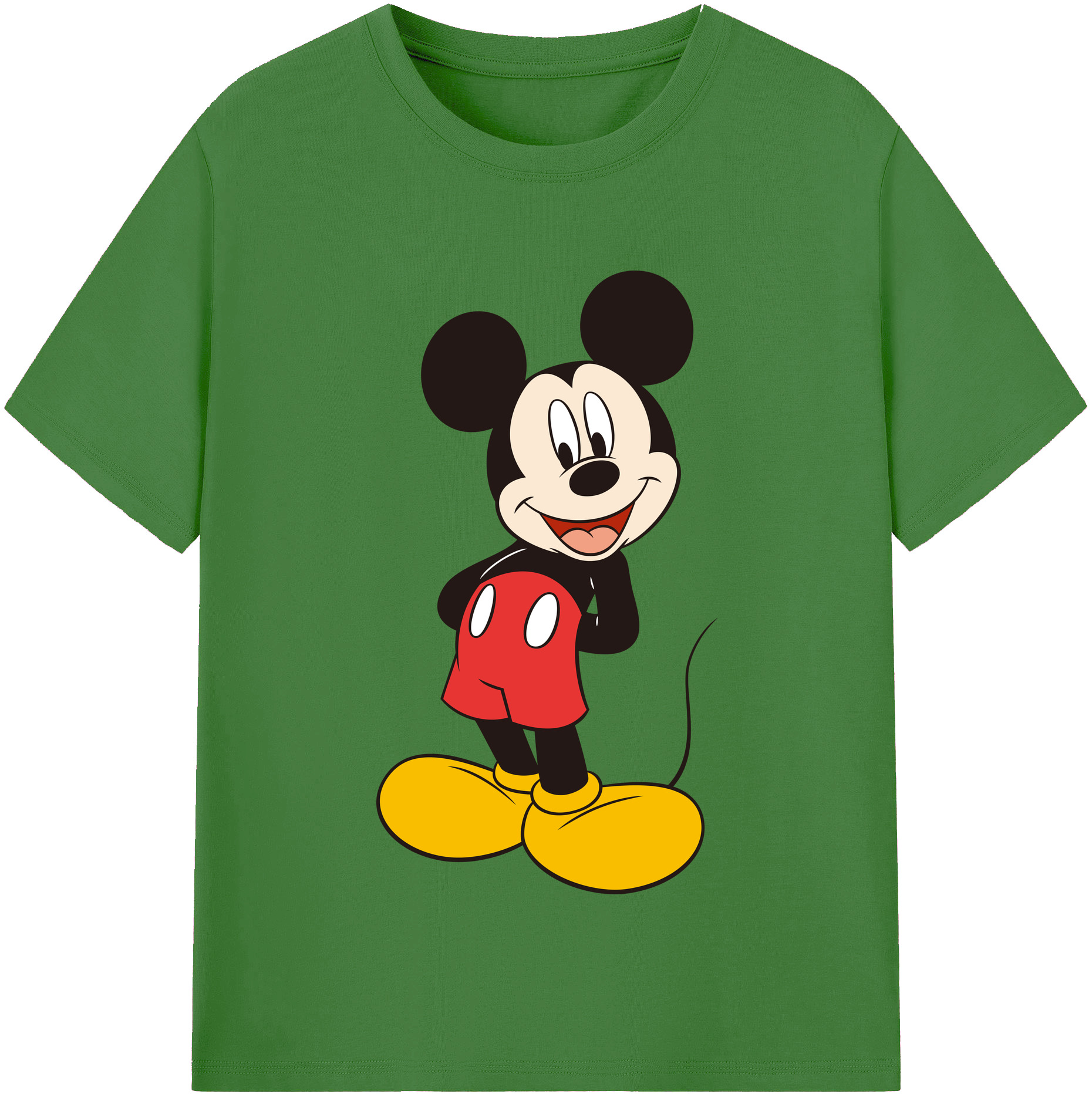 （画像用） ミッキーマウス Mickey Mouse レディースカジュアルプリントTシャツ（綿100％）